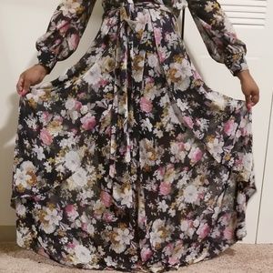 Flowy floral maxi dresses